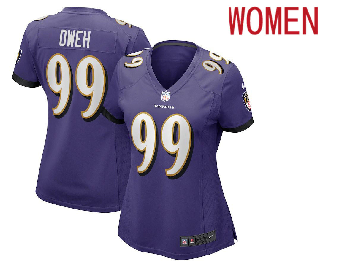 Women Baltimore Ravens #99 Odafe Oweh Nike Purple Game NFL Jersey